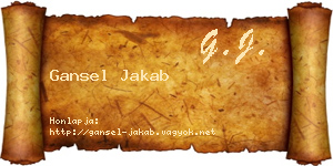 Gansel Jakab névjegykártya